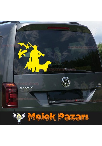 Avcı Ve Köpeği, Avcılık Oto Sticker