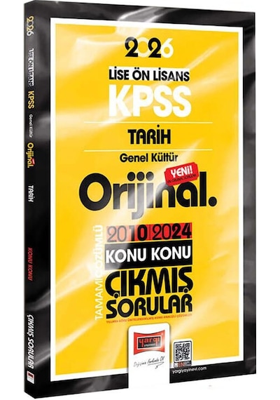 Yargı 2026 Kpss Lise Ön Lisans Tarih Orijinal 2010-2024 Konu Konu Çıkmış Sorular