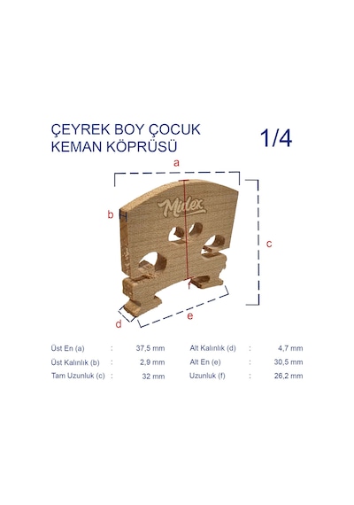 K14 Keman Köprüsü 1/4 Kemanlar İçin