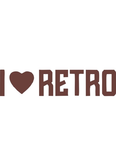 I Love Retro Araba Sticker 17x17 Cm Kahverengi