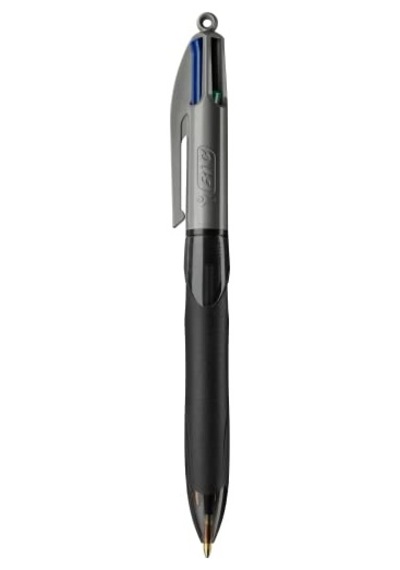 Bıc 4 Colours Grip Pro Tükenmez Kalem 12'li Kutu, Kauçuk Tutacak, 1.0mm Uç, Tek Kalemde Mavi, Kırmızı, Yeşil Ve Siyah Renkler ---