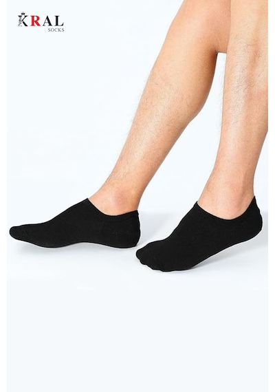 Kral Socks Kadın - Erkek Pamuklu Terletmez 10'lu - 10 Çift Yazlık Görünmez Çorap Siyah