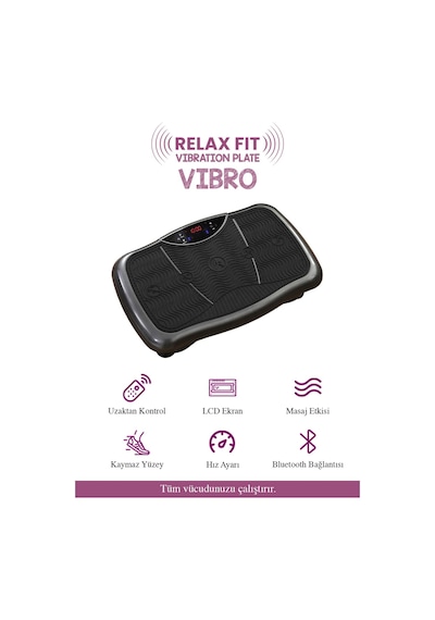 Vibro Vibration Plate Titreşimli Egzersiz Aleti Basen, Karın, Kol Ve Bacak Spor Cihazı Siyah