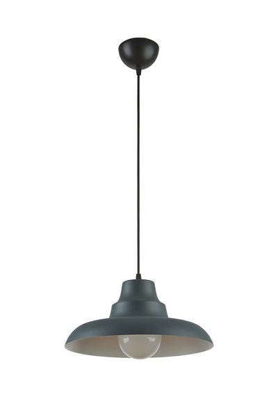 Carmen Özel Tasarım Çap 30 Cm Modern Salon - Mutfak - Cafe Antrasit Içi Beyaz Tekli Sarkıt Avize Antrasit Beyaz Antrasit Beyaz
