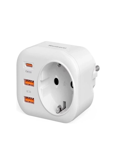 Ac-115 2500w 3.4a 2usb 1type-c 1soket Akım Korumalı Şarj Adaptörü Priz Çoğaltıcı 2 M