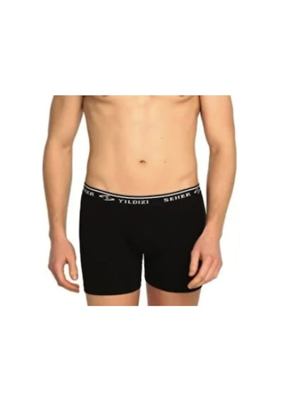 Seher Yıldızı Elastan Boxer Ser0060 6'lı Paket Siyah