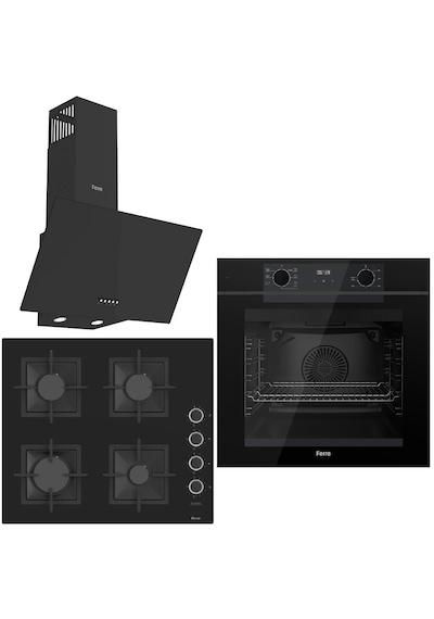 Ferre Fryart QEP63CS - SC205-FA - D086 Ankastre Set Siyah