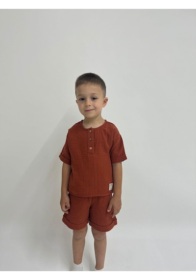 Oliven The Kid Oliventhekid Müslin Unisex Çocuk Takım Kiremit Kiremit