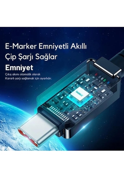 Baseus 11P10355800111-01 2 MT 100 W Hızlı Type-c To Type Şarj Kablosu