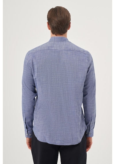 Morven Erkek Mavi Trend Dynamic Fit Düğmeli Yaka Gömlek 25ms004029300 Mavi Mavi