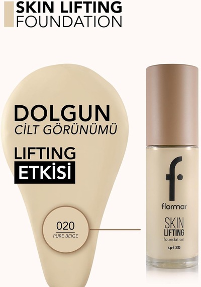 Spf30 Sıkılaştırıcı Fondöten Soğuk Alt Ton - Skin Lifting Fdt. - 020 Pure Beige - 8682536059558 Çok Renkli