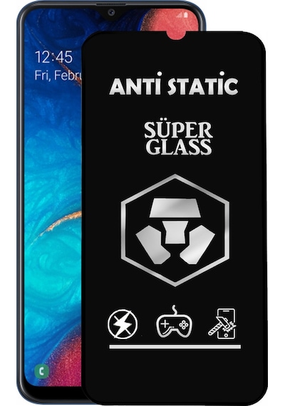 Samsung Galaxy A20 ile Uyumlu Tam Kaplayan Anti Statik Dayanıklı Süper Cam Ekran Koruyucu