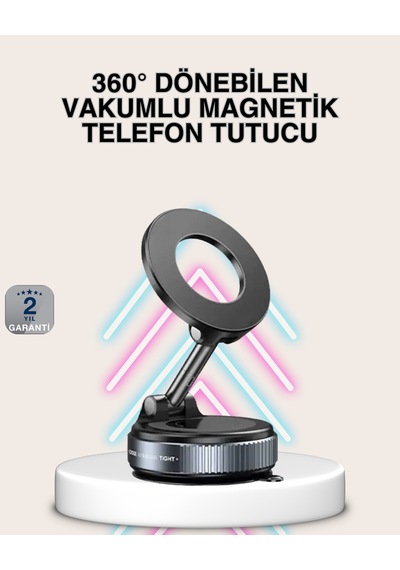 Güçlü Mıknatıslı Vakumlu Araç Telefon Tutucu Alüminyum Gövde Cok Renkli