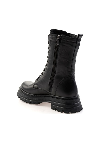 Bambi Siyah Hakiki Deri Kadın Bot & Bootie K02462040503 Siyah