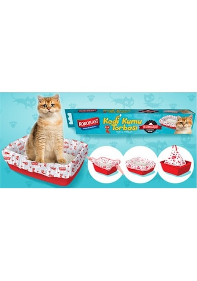 Koroplast Büzgülü Ekstra Güçlü Kedi Kumu Poşedi 82 x 50 CM 7'li