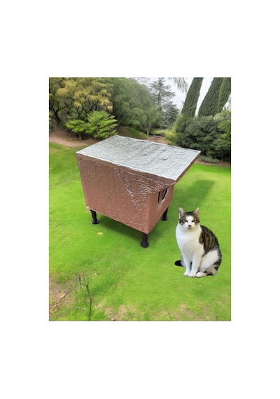 Kedi Evi Kedi Yuvası Kedi Barınağı 1 Kedilik Isı Ve Su Yalıtımlı 35x35x45 Cm