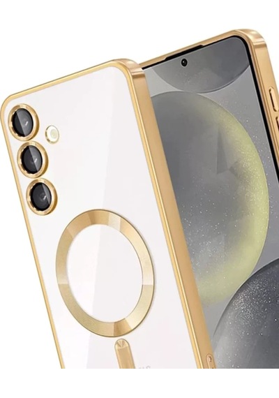 Samsung Galaxy Uyumlu A56 Kross Magneticsafe Kapak - Gold Çok Renkli
