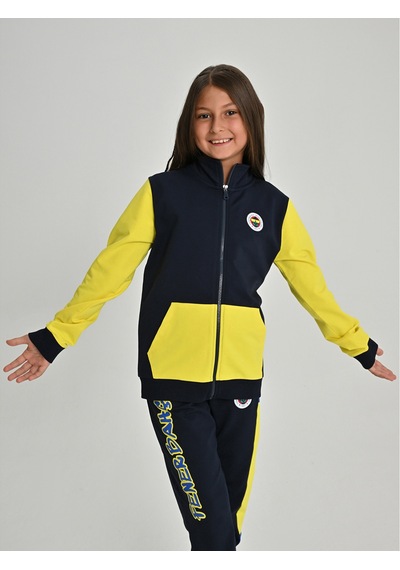 Fenerium Çocuk Trıbun Yapboz Detaylı Sweat Lacıvert-sarı