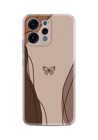 Oppo Reno 15 / 15f 5g Kılıf Boutique Baskılı Resimli Kahve Kelebek Pcode -038
