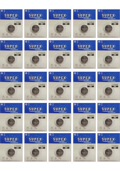 Supex Extra Long Battery CR2032 3V Lityum Düğme Pil 25'li