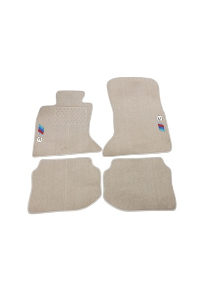Oto Halı Paspas Seti Bmw 3 E90 2005 2011 Uyumlu Sport Kaymaz & Şık Tasarım - Bej Harfli