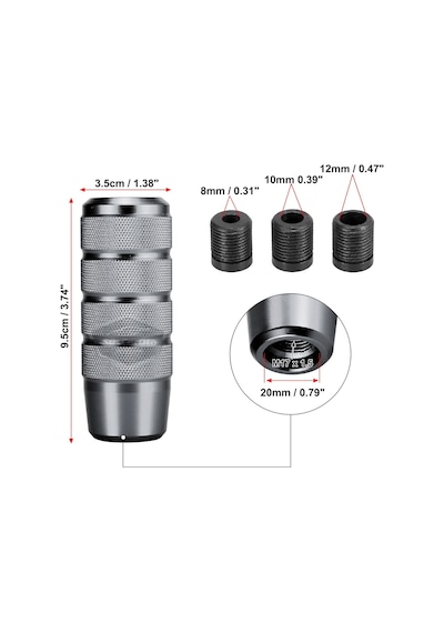 Üniversal 9.5 Cm Jdm Metal Spor Görünümlü Vites Topuzu Aparatlı Alüminyum Alaşım Otomatik-manuel Yarış Vites Kolu Titanyum Gri 00 Şüscaroto Aksesuar Titanyum Gri