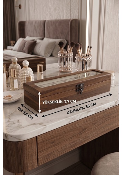 Woodini Premium Krem 6'lı Ahşap Saat Kutusu - Yeni Nesil Yastıklı