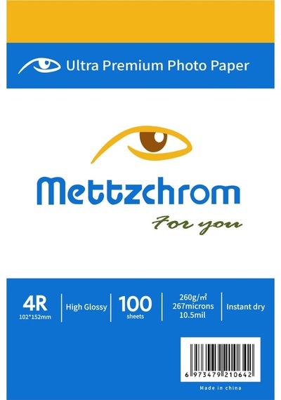 Mettzchrom 260gr 10x15cm Ultra Premium Parlak Fotoğraf Kağıdı 100