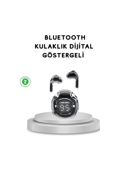 Bluetooth - 124 - 5.3 Kablosuz Kulaklık Hifi Stereo Ve Ekstra Bass - Edntrend - Dijital Ekranlı