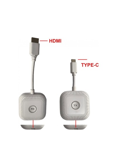Type C To Hdmı Kablosuz Ses Ve Görüntü Aktarıcı Set Hdmi Alıcı Verici Kit