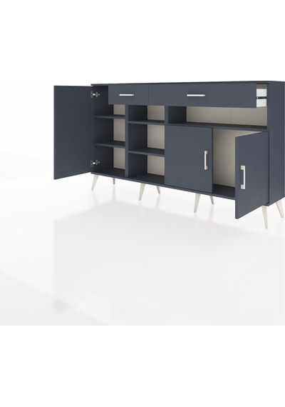 Arges Konsol 5 Raflı 2 Çekmeceli 3 Kapaklı 176x30x99 Antrasit-antrasit Antrasit - Antrasit Arges Konsol 5 Raflı 2 Çekmeceli 3 Kapaklı 176x30x99 Antrasit-antrasit Antrasit - Antrasit