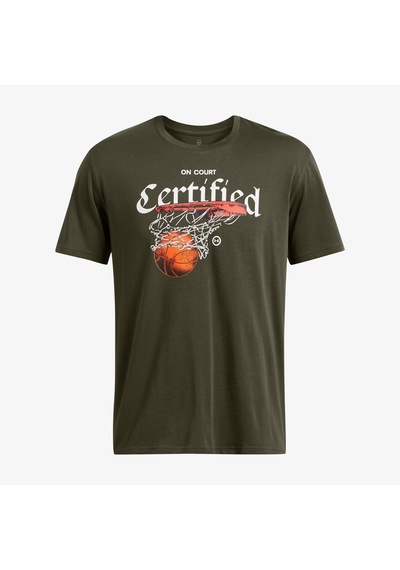 Under Armour Heavyweight Erkek Yeşil Basketbol T-shirt 1387376 Yeşil