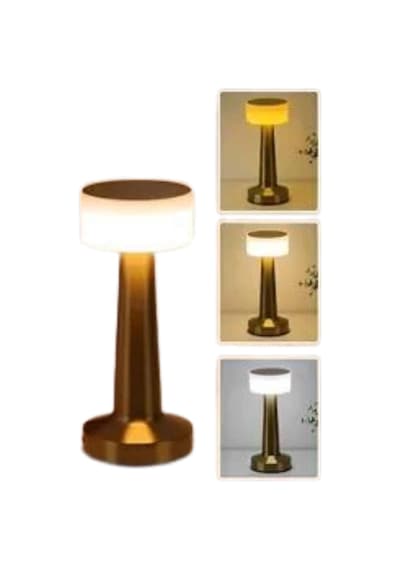 Kablosuz Renkli Masa Ve Gece Lambası Altın Rengi Dokunmatik Led Lamba