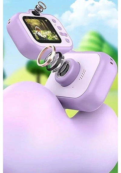 Dijital Fotoğraf Makinesi Çocuk Mini 1080p Hd Kamera Selfie Tripotlu Ön Arka Kamera