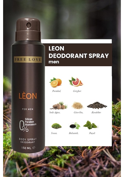 Free Love Leon Erkek Deodorant 3 x 150 ML