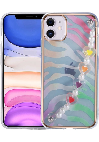 Goocamp Apple iPhone 11 Uyumlu Pilla Kılıf-pembe-yeşil Pembe-Yeşil