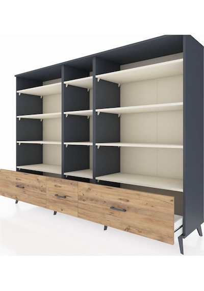 Hyperion Dolap 12 Raflı 3 Çekmeceli 220x44x163 Antrasit-aytaşı/ç Antrasit-aytaşı/çam Hyperion Dolap 12 Raflı 3 Çekmeceli 220x44x163 Antrasit-aytaşı/ç Antrasit-aytaşı/çam