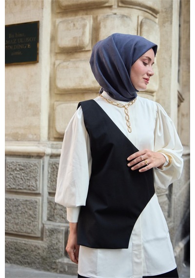 Silk Home Monogram Pamuk İpek Eşarp 130001-18 Morcivert