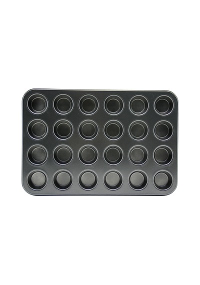 Muffin Kek Kalıbı 24 Bölmeli Siyah Metal Diğer