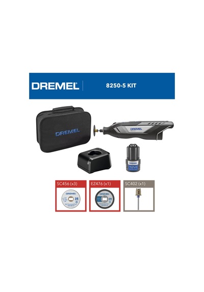 Dremel 8250-5 Yeni 1x12v Akülü Kömürsüz Çok Amaç El Motoru F0138250ja