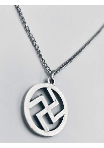 Gamalı Cross Kolye Beyaz