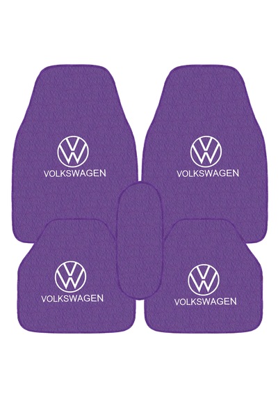 Volkswagen Nakış Desenli 5 Li Mor Oto Halı Paspas Seti Premium Şık & Dayanıklı Araç İçi Halı