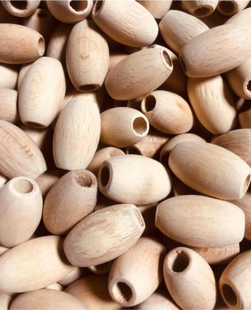 30mm Oval Ham Makrome Boncuğu - Dekor Boncuğu - 10 Adet
