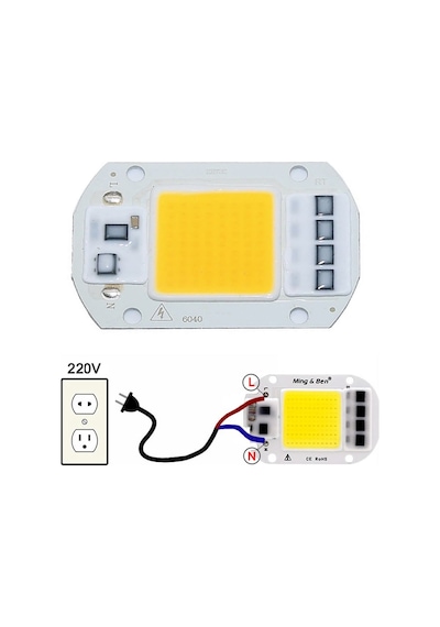 Alkatronik-220V 50W Power Led Gün Işığı Warm White Projektör Cob Led Driver