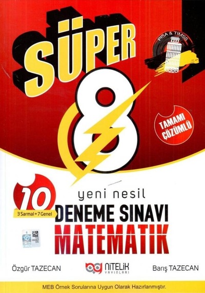Nitelik 8. Sınıf Nesil Süper Matematik 10 Deneme