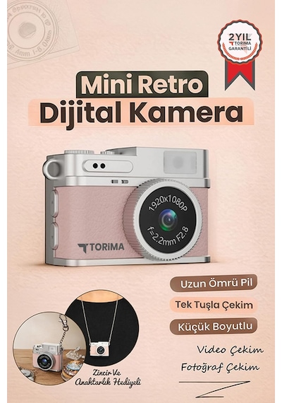Mini Dijital Kamera Selfie Video Vlog Kamerası Mini Anahtarlık 1080p Cmr35 Pudra Genel