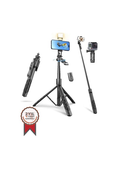 Tripod Kumandalı 153cm Android Ios Go Pro Uyumlu Selfie Çubuğu L16