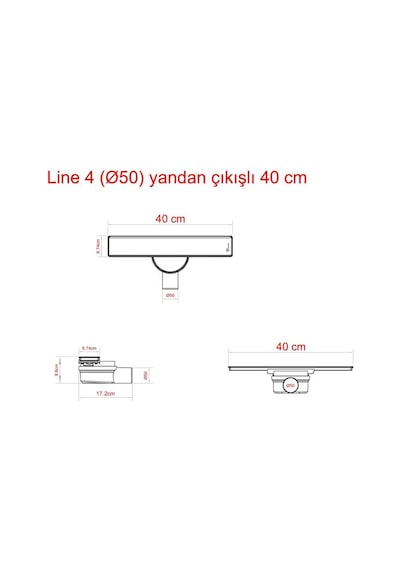 Sukar Line 7 40 Cm Plain Izgaralı Duş Kanalı 1153-0814033-01