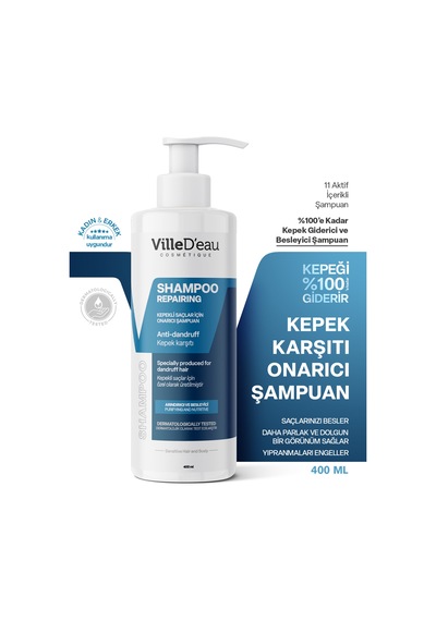Villed'eau Kepekli Saçlar İçin Onarıcı Şampuan 400 ML