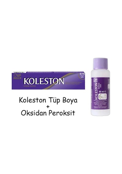 Koleston Tüp Boya 50 Ml - 6.35 Elegant Kahve + 20 Vol Oksidan Peroksit